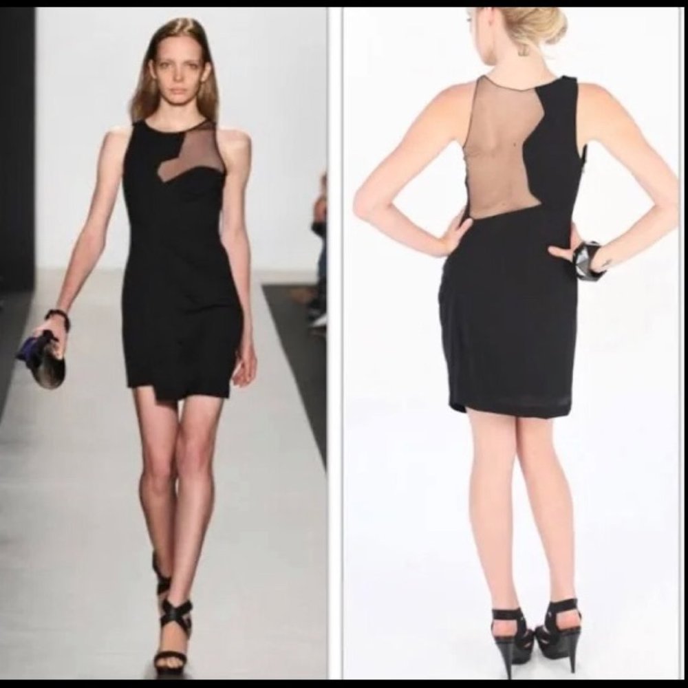 BCBGMaxAzria Runway Black Asymmetrical Dress